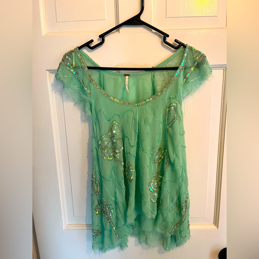 Free People Mermaid Embellished Top